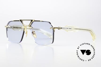 Jacques Marie Mage Silverton Randlose JMM Sammlerbrille, color CIEL, GOLD-PLATED Titanium, in Größe 57/15, Passend für Herren