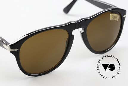 Persol 649/3 Ratti Sport Meflecto System 80er Brille, sehr klassische Ausführung in schwarz und silber, Passend für Herren