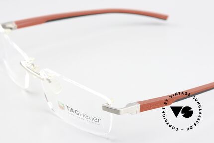 Tag Heuer 0843 Automatic Automatik Randlos Brille, die geraden Bügel sind mit Elastomer überzogen, Passend für Herren