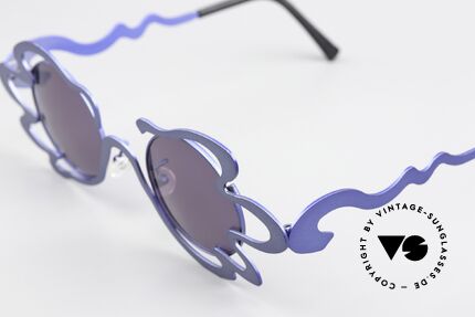 Theo Belgium Tagliatelli Spaghetti Sonnenbrille 90er, Spaghetti-Serie von 1996; Rahmen in Pasta/Nudel-Form, Passend für Damen