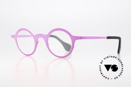 Theo Belgium Mille 24 Neon Pink Brille Eyecatcher, Avantgarde-Designerbrille in Premium-Qualität, Passend für Herren und Damen