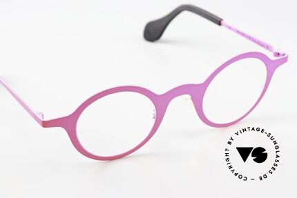 Theo Belgium Mille 24 Neon Pink Brille Eyecatcher, 140mm breit = Large Größe für Damen & Herren, Passend für Herren und Damen
