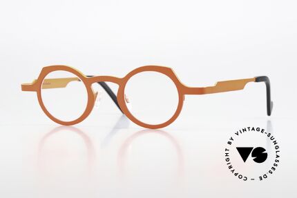 Theo Belgium Asia Titanium Brille Neon Orange Details