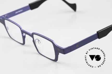 Theo Belgium Sixteen Titaniumbrille Blau Metallic, high-end Pure Titanium Rahmen (Größe 37/18), Passend für Herren und Damen