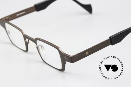 Theo Belgium Sixteen Titaniumbrille Braun Metallic, high-end Pure Titanium Rahmen (Größe 37/18), Passend für Herren und Damen