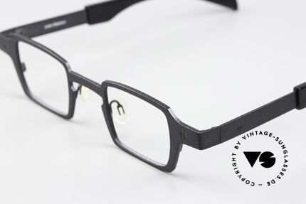 Theo Belgium Sixteen Titanbrille Schwarz Metallic, high-end Pure Titanium Rahmen (Größe 37/18), Passend für Herren und Damen
