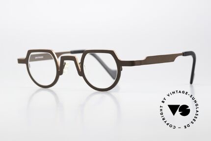 Theo Belgium Europe Titanium Brille Braun Orange, Titanium Unisex Modell, col. 115 (braun/orange), Passend für Herren und Damen