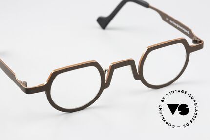 Theo Belgium Europe Titanium Brille Braun Orange, Kreation und Verarbeitung auf Spitzen-Niveau!, Passend für Herren und Damen