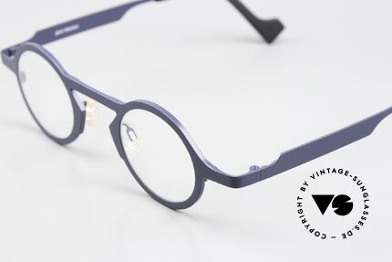 Theo Belgium Africa Titanium Brille Dunkelblau, Avantgarde-Brille für Damen & Herren zugleich, Passend für Herren und Damen