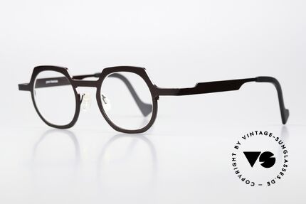 Theo Belgium America Titanium Brille Dunkelbraun, Titanium Unisex Modell, color 63 (dunkelbraun), Passend für Herren und Damen