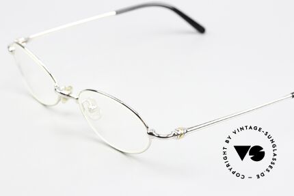 Cartier Mizar - M Ovale Luxus Brille Platin 90er, ungetragene Luxusbrille mit orig. Etui & Putztuch, Passend für Herren und Damen