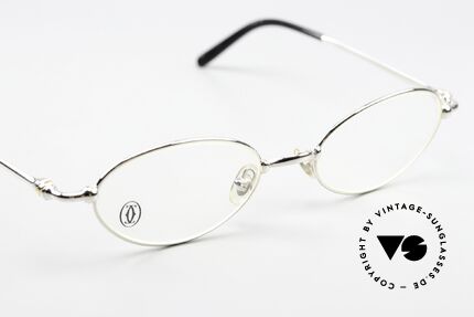 Cartier Mizar - M Ovale Luxus Brille Platin 90er, KEINE RETRO Cartier Brille; ein Original von 1999!, Passend für Herren und Damen