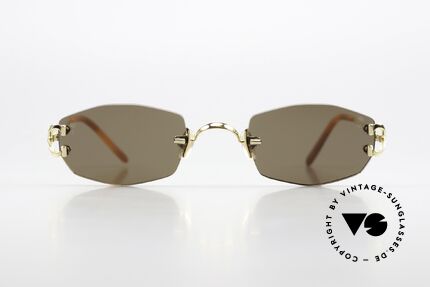 Cartier Capri Randlose Sonnenbrille 1999, Modell CAPRI in Größe 48/22, (22kt vergoldet), Passend für Damen