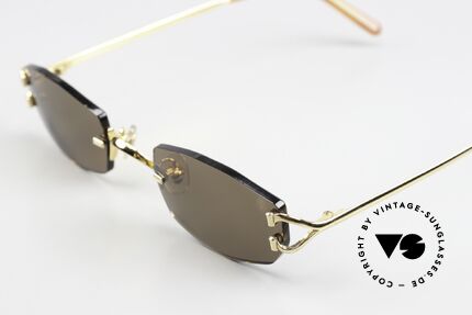 Cartier Capri Randlose Sonnenbrille 1999, Glasform ist (durch Optiker) auch veränderbar, Passend für Damen
