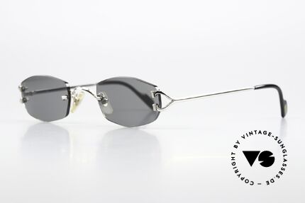 Cartier Capri Platin Sonnenbrille Von 1999, orig. Sonnengläser mit Cartier Logo (100% UV), Passend für Damen