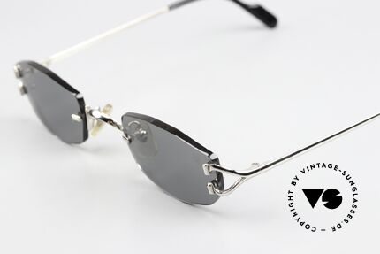 Cartier Capri Platin Sonnenbrille Von 1999, Glasform ist (durch Optiker) auch veränderbar, Passend für Damen