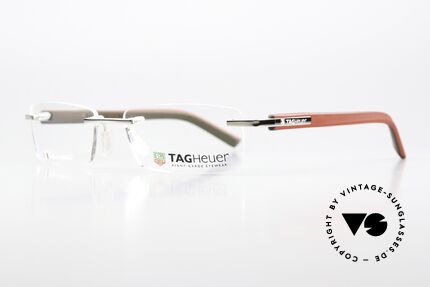 Tag Heuer 8109 Trends Randlosbrille Avantgarde, Palladium Front mit Bügeln in rot & dunkelbraun, Passend für Herren