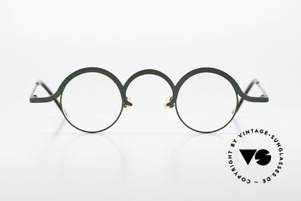 Theo Belgium Feu Rare Vintage Brille Von 1996, rundes Unisex-Modell von 1996 in Größe 34/29, Passend für Herren und Damen