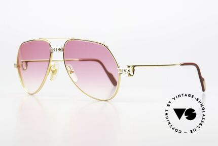 Cartier Vendome Santos - S Bond Girl Sonnenbrille 80er, Santos-Dekor (3 Schrauben) in SMALL Größe 56-16, 130, Passend für Herren und Damen