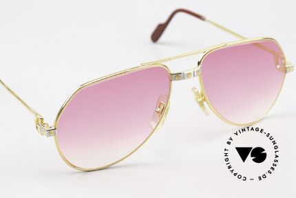 Cartier Vendome Santos - S Bond Girl Sonnenbrille 80er, mit neuen pinken Gläsern = daher etwas für Bond-Girls ;), Passend für Herren und Damen