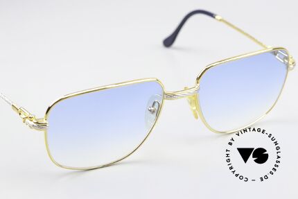 Fred Zephir - M True Vintage Sammlerbrille, ungetragen mit neuen Gläsern in blau-Verlauf, 100% UV, Passend für Herren