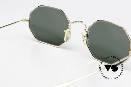 Algha Octag 70er Gold Filled Sonnenbrille, heutzutage gar nicht mehr zu bekommen, Gr. 50°20, Passend für Herren und Damen