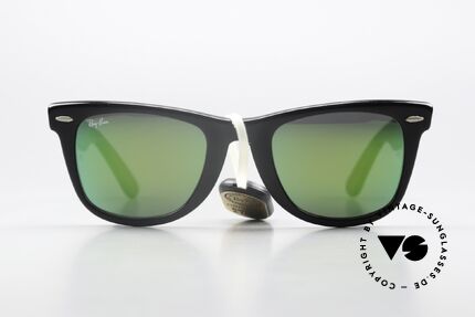 Ray Ban Wayfarer I Special Edition Green Mirror, eine alte USA Wayfarer in limitierter Special Edition, Passend für Herren und Damen Ray Ban Wayfarer I Special Edition Green Mirror, eine alte USA Wayfarer in limitierter Special Edition, Passend für Herren und Damen