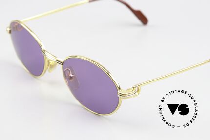 Cartier Saint Honore - S Gekürzte 125mm Bügellänge, 22kt vergoldet mit neuen violetten Sonnengläsern, Passend für Damen