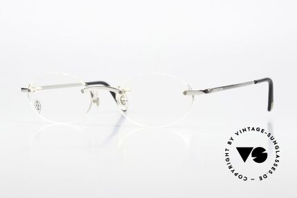Cartier T-Eye Oval Randlose Platin Fassung, randlose Cartier Brille der T-Eye O Collection, Passend für Herren und Damen