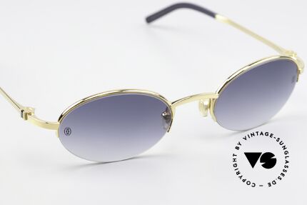 Cartier Shigar Echter Saphir Als Bügeldekor, mit original Cartier Sonnengläsen: blau-Verlauf, Passend für Herren und Damen