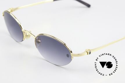 Cartier Shigar Echter Saphir Als Bügeldekor, halb rahmenlose Unisex LUXUS-Sonnenbrille!, Passend für Herren und Damen