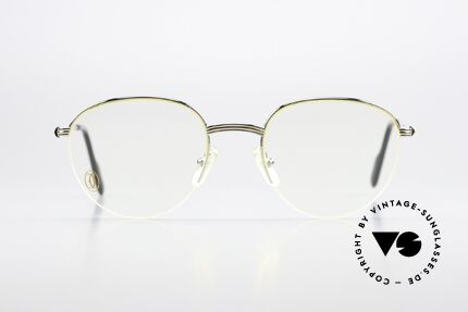 Cartier Colisee - M Runde Luxus Platin Brille, Modell aus der Cartier 'Semi-Rimless' Collection, Passend für Herren und Damen Cartier Colisee - M Runde Luxus Platin Brille, Modell aus der Cartier 'Semi-Rimless' Collection, Passend für Herren und Damen
