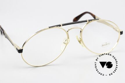 Bugatti 11941 80er Luxusbrille Für Herren, ideale Passform dank flexiblen Federscharnieren, Passend für Herren