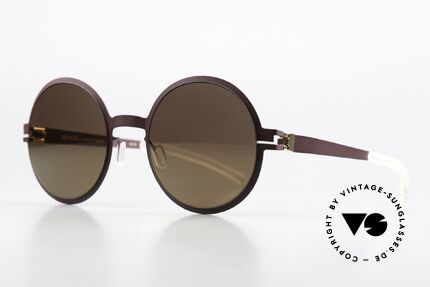 Mykita Scarlett Leicht Verspiegelte Gläser, Front in burgundy/gold mit leicht verspiegelten Gläsern, Passend für Damen