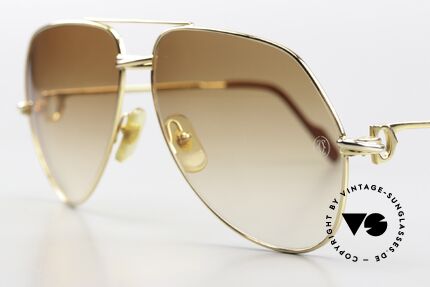 Cartier Vendome Solid Gold - L 18kt Echtgold Brille Solid Gold, absolute 80er Luxus-Sonnenbrille (allein 25 Gramm Gold), Passend für Herren
