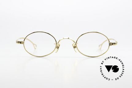 Lunor V 101 Kleine Ovale Brille Vergoldet, zeitlose, ovale Brillenform (Unisex) in Small Größe, Passend für Herren und Damen