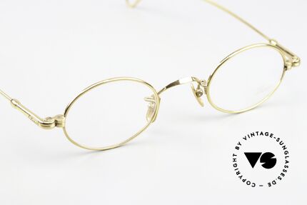 Lunor V 101 Kleine Ovale Brille Vergoldet, natürlich ungetragen und mit den Titan-Nasenpads, Passend für Herren und Damen