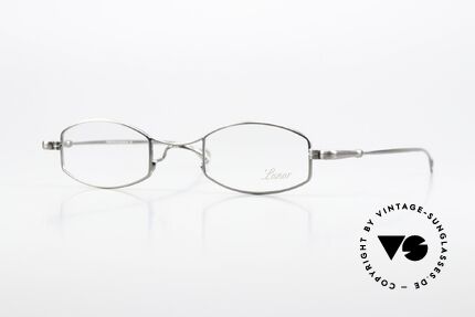 Lunor X-Bridge Oval Square Edle Brille in Antik Silber, LUNOR = ehrliches Handwerk mit Liebe zum Detail, Passend für Herren und Damen