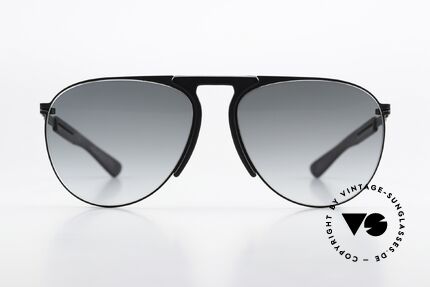 Mykita Mylon Rye Designersonnenbrille Aviator, Gr. 59-16, Col. 243 (pitch black-gray gradient), Passend für Herren
