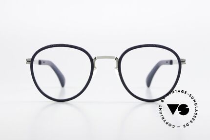 Mykita Mylon Palm Navy Blue / Shiny Silver Frame, PANTO Brillendesign, Gr. 47-22 und Farbe 309, Passend für Herren und Damen