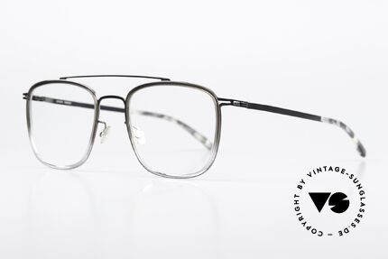 Mykita Hanno Eckige Brille Shiny Graphite, interessante Farbe 235: Shiny Graphite / Mole Gray, Passend für Herren und Damen