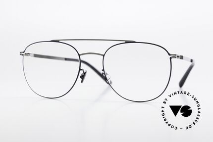 Mykita Nilsson Shiny Silver Und Navy Blue, Mykita Brille, Herren-Modell Nilsson in Größe 50-18, Passend für Herren