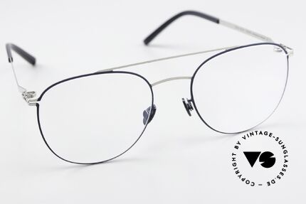 Mykita Nilsson Shiny Silver Und Navy Blue, ungetragenes Modell; inklusive MYKITA Original-Etui, Passend für Herren