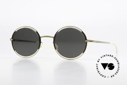 Mykita Giselle Damenbrille Gold Jet Black Grey, Mykita Sonnenbrille, Mod. Giselle, Gr. 49-25, col. 167, Passend für Damen