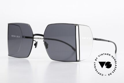 Mykita Helmut Lang HL003 Eckige Brille Seitenscheiben, eine minimalistisch-avantgardistische Sonnenbrille, Passend für Herren und Damen