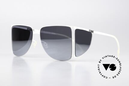 Mykita Helmut Lang HL002 White Silver Flash Verspiegelt, eine minimalistisch-avantgardistische Sonnenbrille, Passend für Herren und Damen