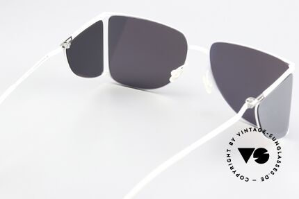 Mykita Helmut Lang HL002 White Silver Flash Verspiegelt, silber verspiegelte Sonnengläser (100% UV Schutz), Passend für Herren und Damen