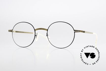 Mykita Yorin Runde Brille Gold Und Schwarz, Mykita Brille, Modell LITE Yorin, Gr. 47-22, col. 167, Passend für Herren und Damen