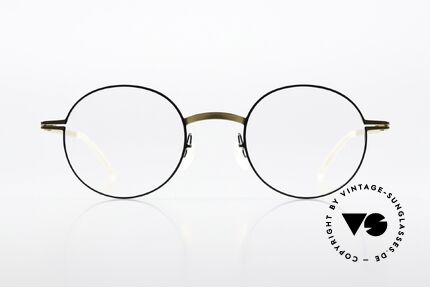 Mykita Yorin Runde Brille Gold Und Schwarz, runde Brille der LITE-Kollektion (Damen und Herren), Passend für Herren und Damen