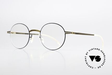 Mykita Yorin Runde Brille Gold Und Schwarz, flexible 137mm Breite = eine Medium bis Large Größe, Passend für Herren und Damen
